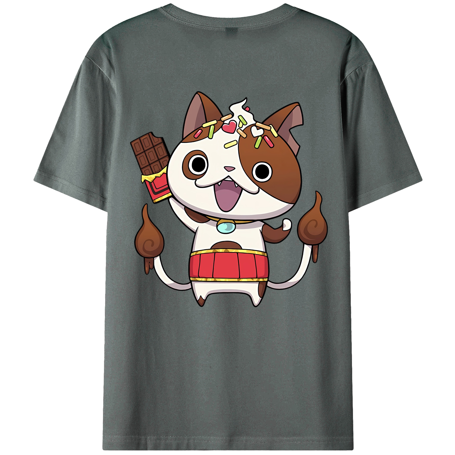 （画像用） 妖怪ウォッチ Yo-kai Watch 綿100％ メンズ半袖Tシャツ（バックプリント） 通気性